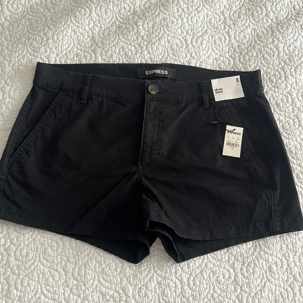 NWT Express Black Shorts with Mid-Thigh Length